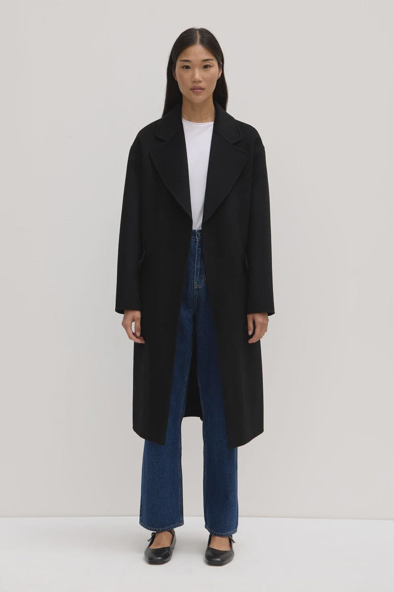 Assembly Label Coats - Wool Assembly Label | Sadie Single Breasted Wool Coat - Black