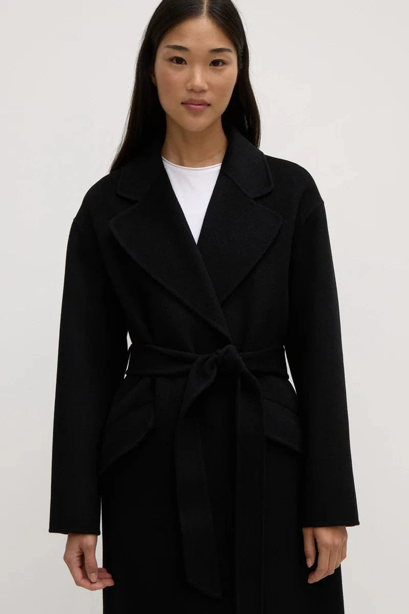 Assembly Label Coats - Wool Assembly Label | Sadie Single Breasted Wool Coat - Black