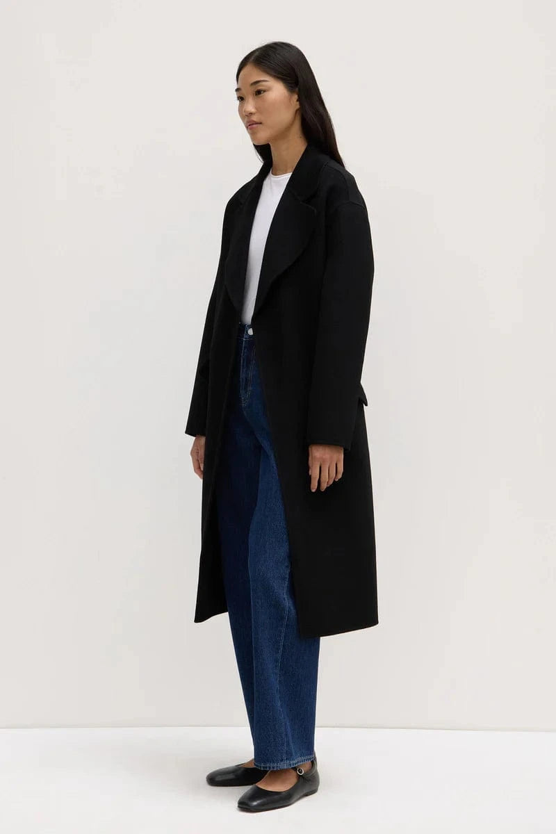 Assembly Label Coats - Wool Assembly Label | Sadie Single Breasted Wool Coat - Black