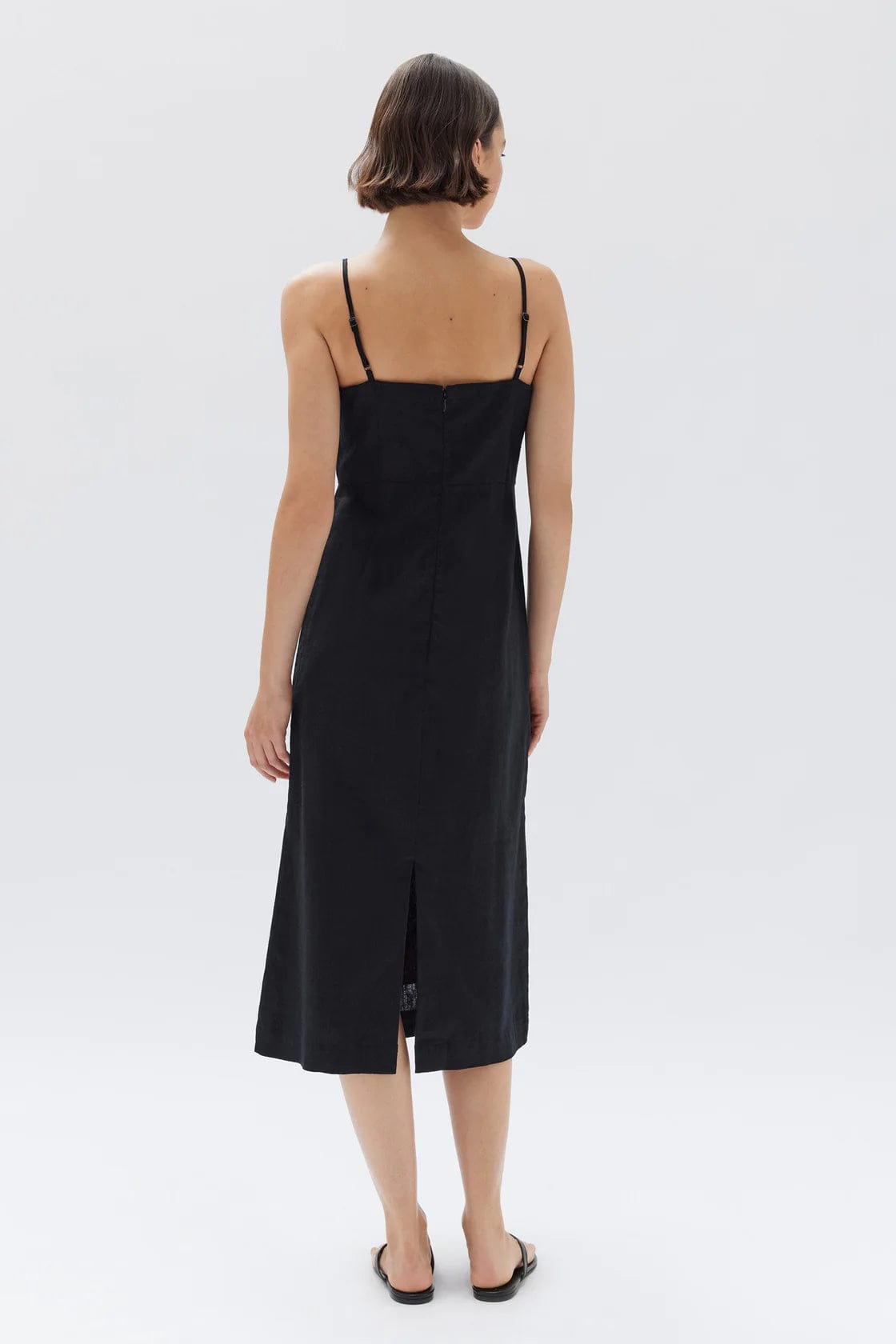 Assembly Label Dresses - Casual Assembly Label | Eliza Linen Midi Dress - Black