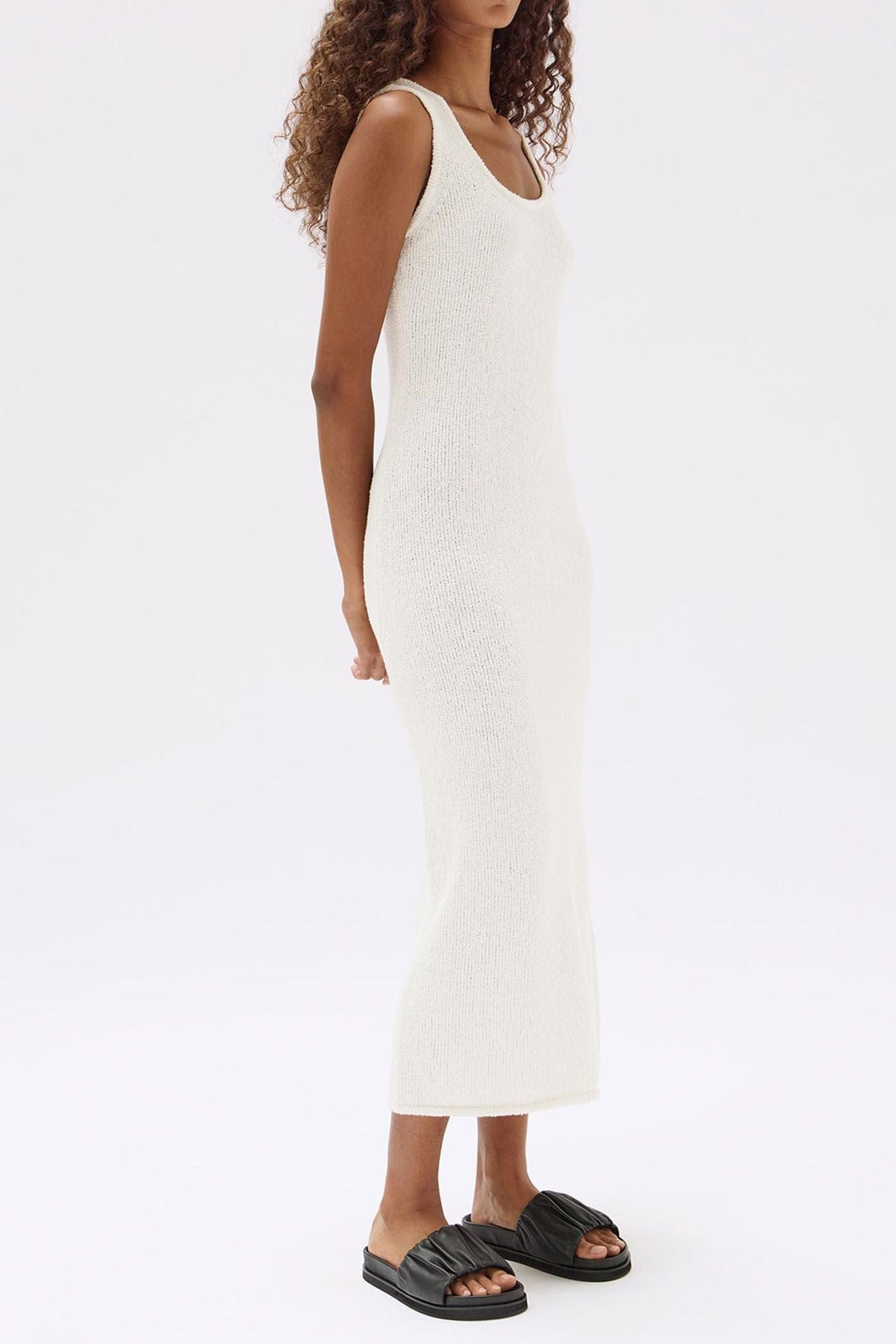 Assembly Label Dresses - Knit Assembly Label | Lucinda Boucle Knit Maxi Dress - Cream