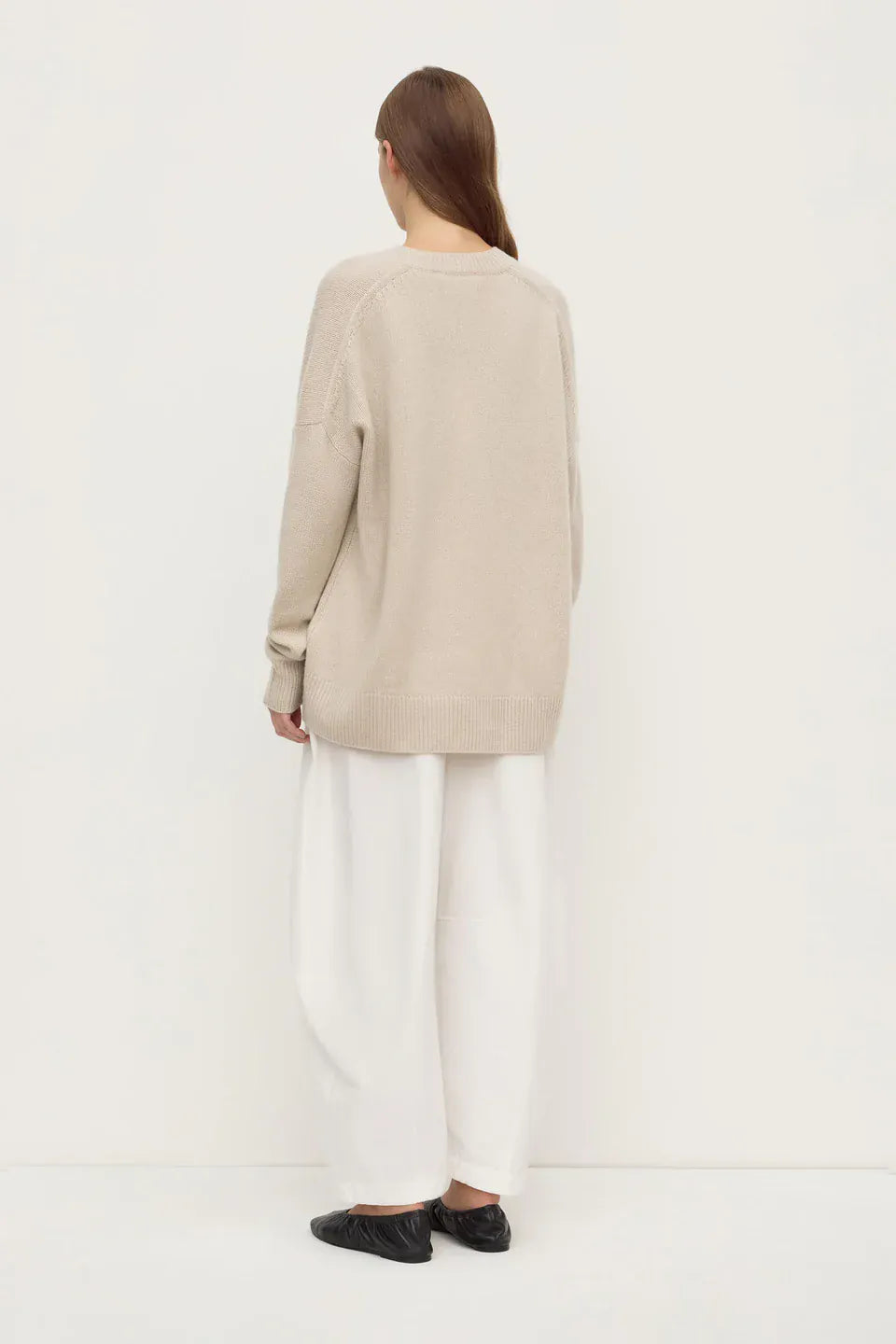 Assembly Label Knits Alora Cashmere V Neck Knit - Tapioca