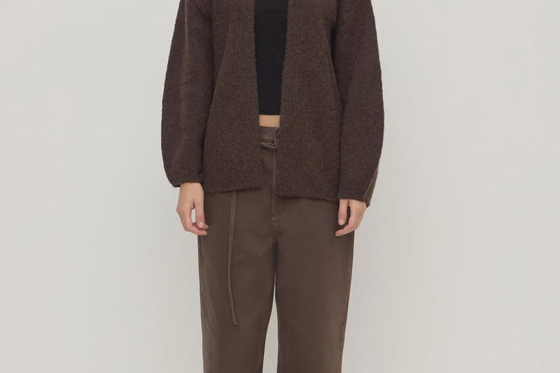 Assembly Label Knits Ariel Knit Cardigan - Dark Choc