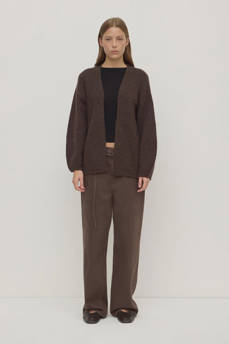 Assembly Label Knits Ariel Knit Cardigan - Dark Choc
