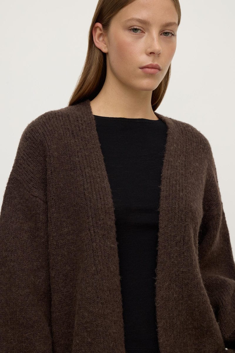 Assembly Label Knits Ariel Knit Cardigan - Dark Choc
