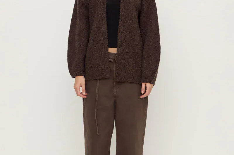 Assembly Label Knits Ariel Knit Cardigan - Dark Choc