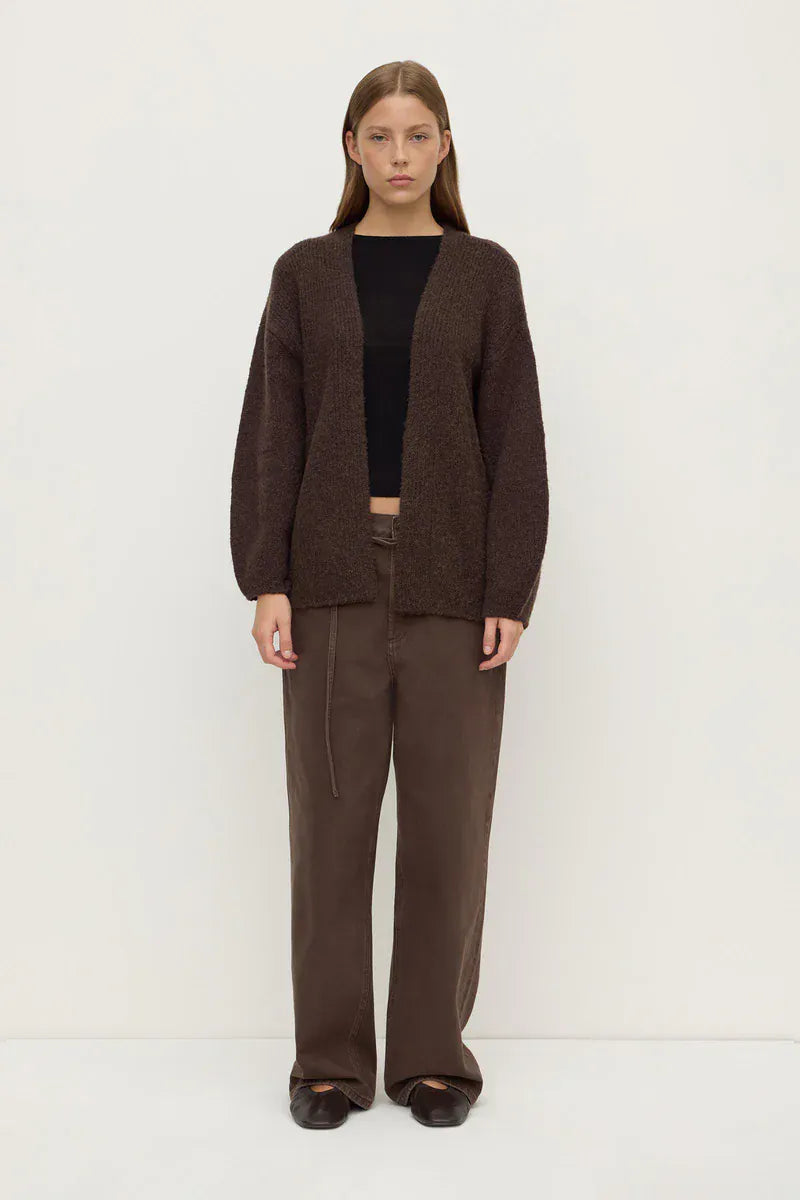 Assembly Label Knits Ariel Knit Cardigan - Dark Choc