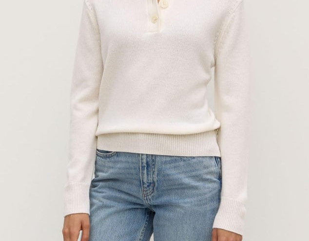 Assembly Label Knits Assembly Lable | Annabelle Wool Cashmere Knit Polo -  Cream