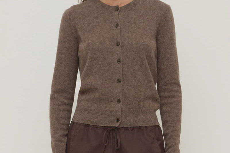 Assembly Label Knits Benny Knit Cardigan - Cocoa Marle