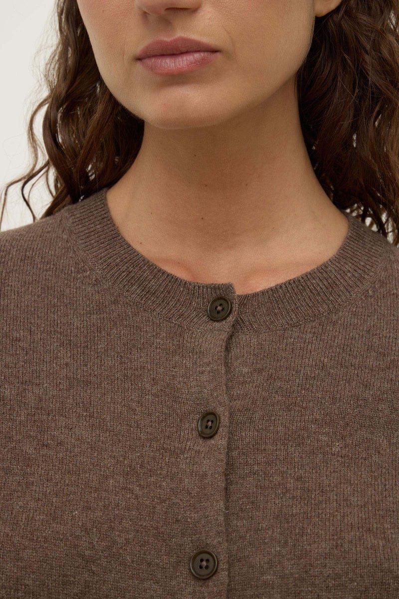 Assembly Label Knits Benny Knit Cardigan - Cocoa Marle