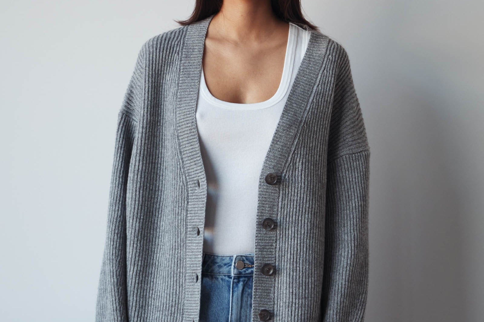 Assembly Label Knits Paloma Knit Cardigan - Grey Marle