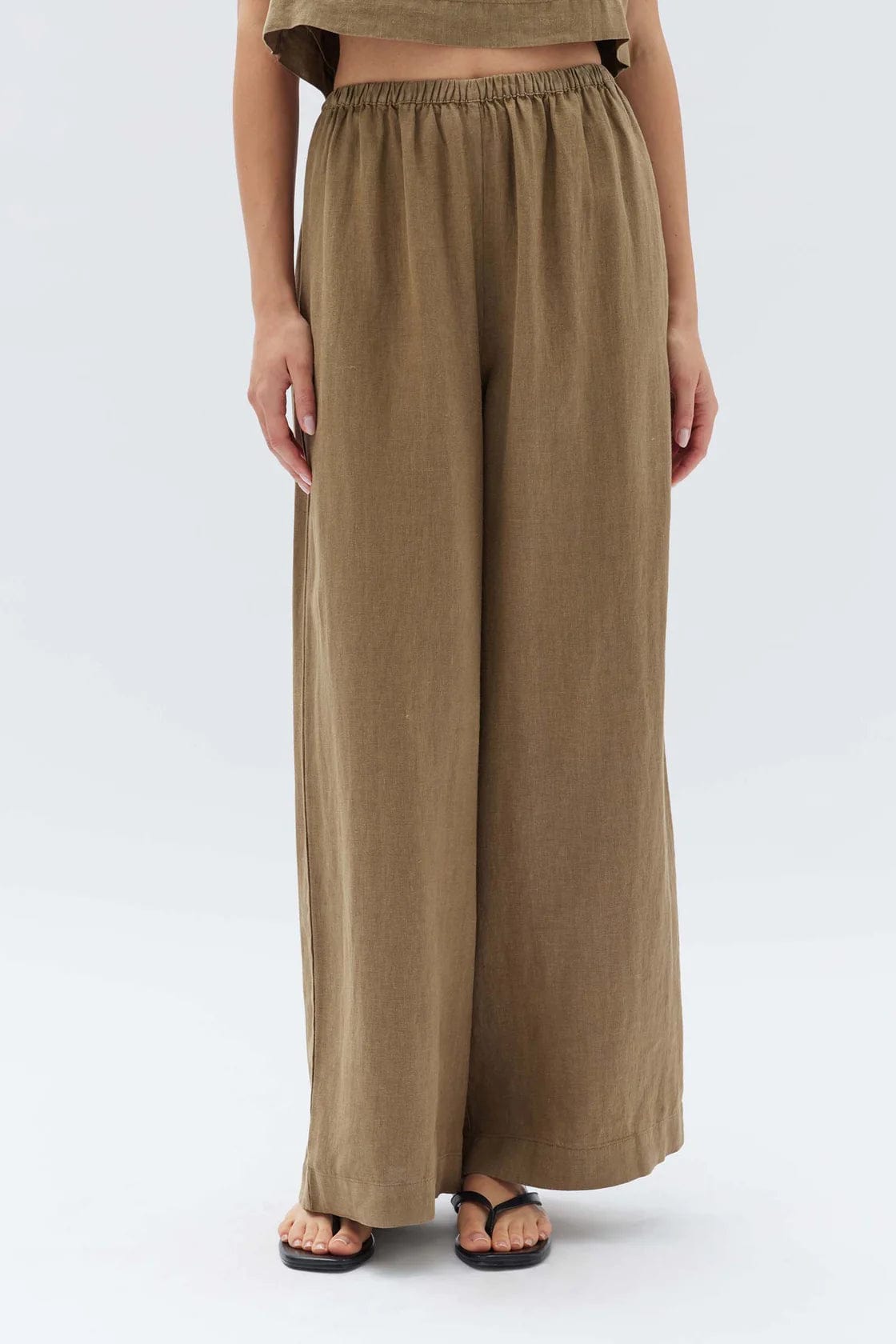 Assembly Label Pants - Casual Assembly Label | Stella Linen Pant - Pea