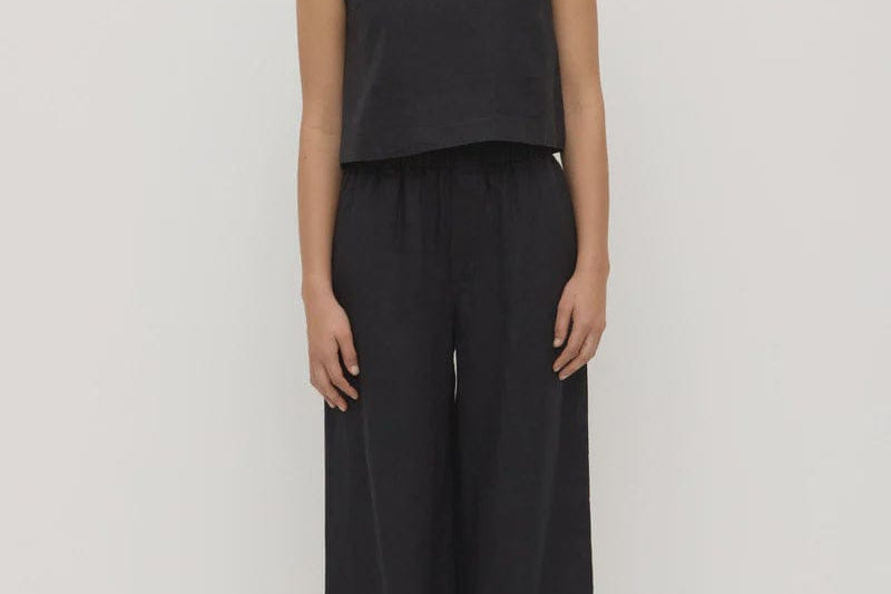 Assembly Label Pants - Casual Everyday Linen Pant - Black