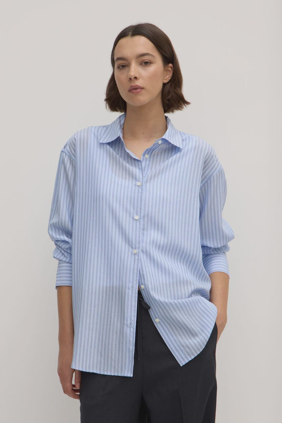 Assembly Label Shirts Assembly Label | Alva Stripe Long Sleeve Shirt - Blue/ White