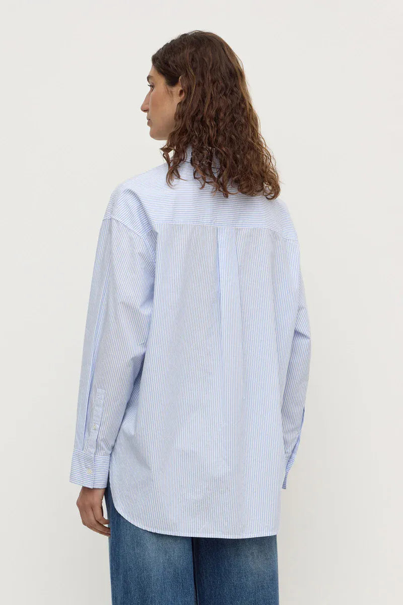 Assembly Label Shirts Avoca Stripe Shirt - Blue/White Stripe