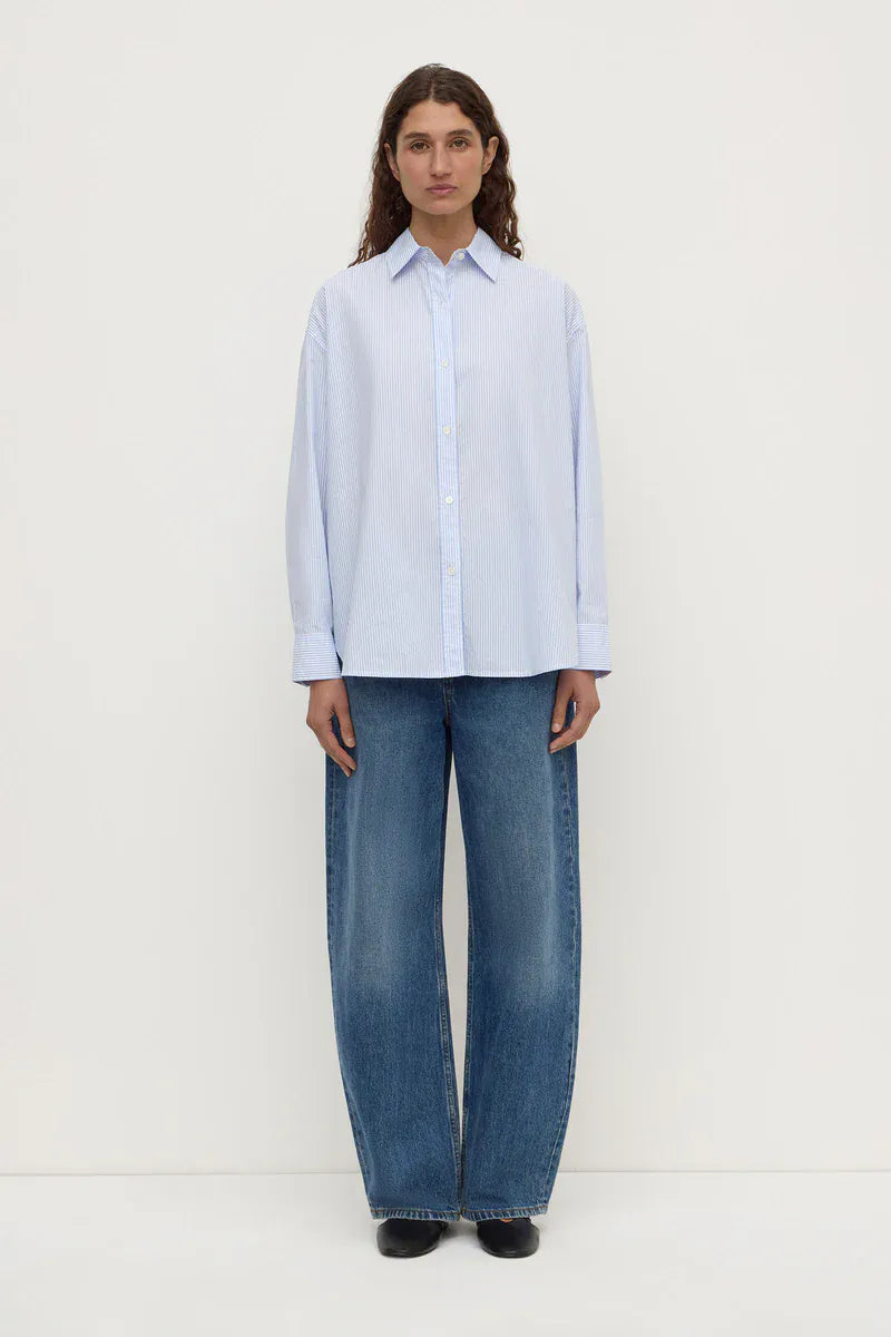 Assembly Label Shirts Avoca Stripe Shirt - Blue/White Stripe