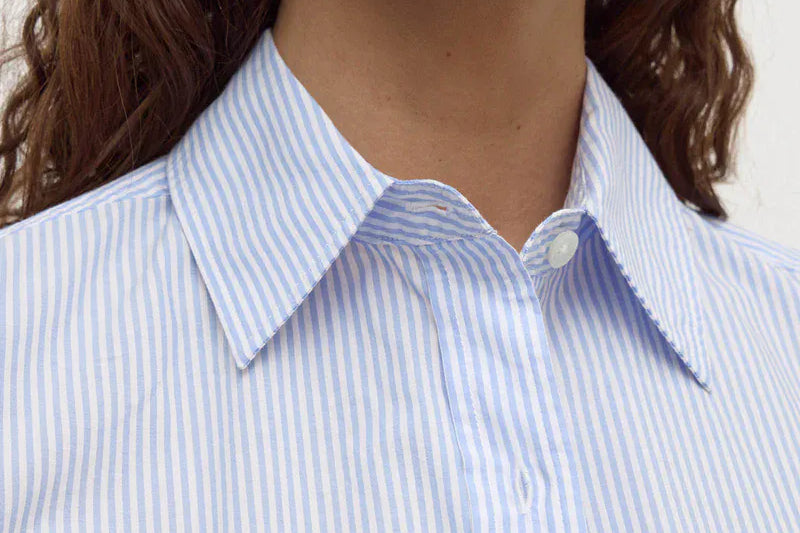 Assembly Label Shirts Avoca Stripe Shirt - Blue/White Stripe