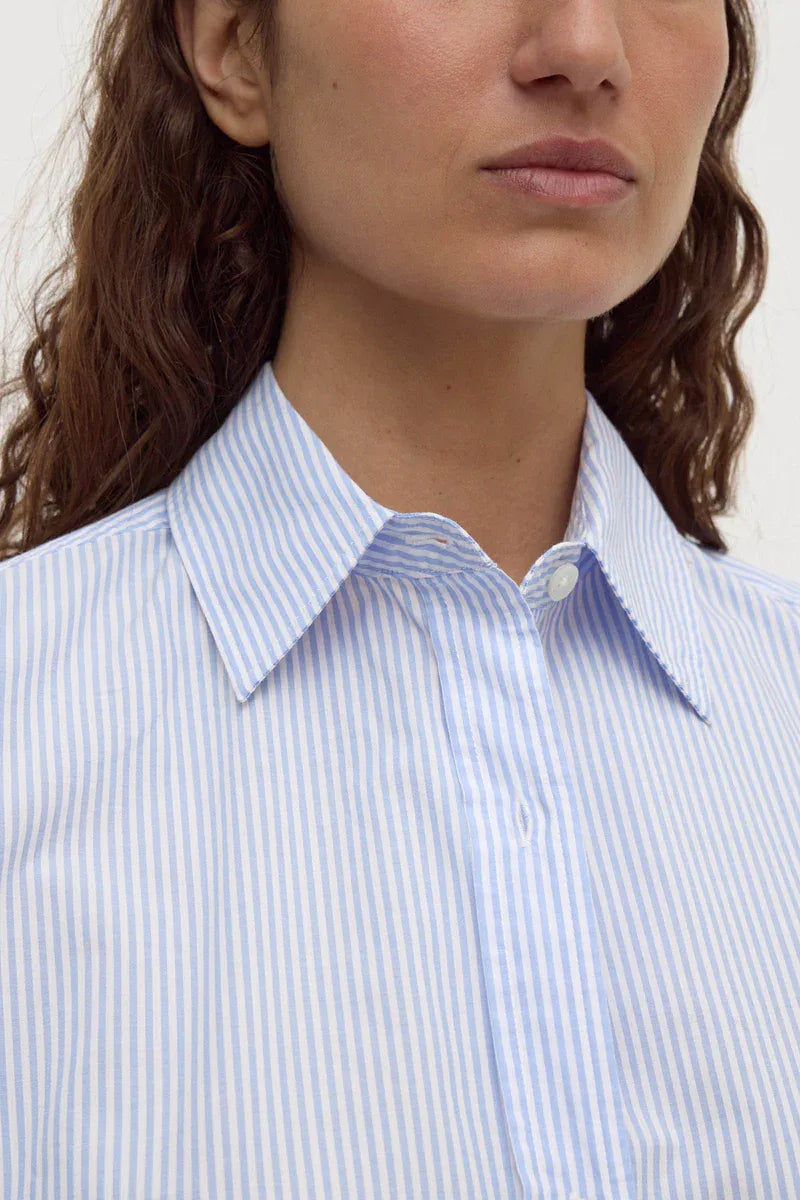 Assembly Label Shirts Avoca Stripe Shirt - Blue/White Stripe