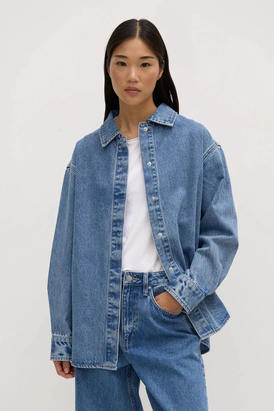 Assembly Label Shirts - Casual Assembly Label | Rylee Denim Overshirt - Indigo Fade