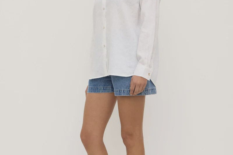 Assembly Label Shirts - Linen Everyday Linen Long Sleeve Shirt - White