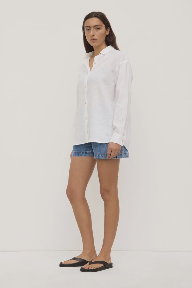 Assembly Label Shirts - Linen Everyday Linen Long Sleeve Shirt - White