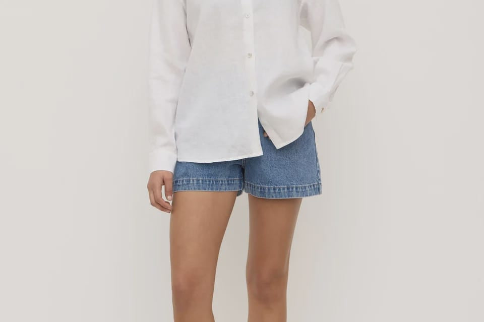 Assembly Label Shirts - Linen Everyday Womens Linen LS Shirt - White
