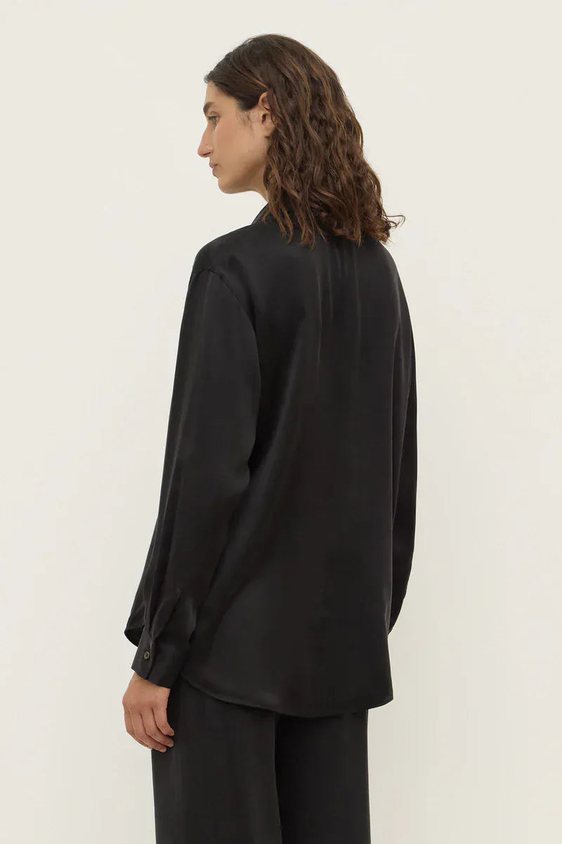 Assembly Label Shirts Pippa Silk Long Sleeve Shirt - Black