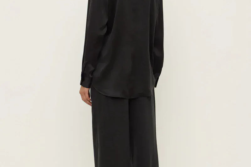 Assembly Label Shirts Pippa Silk Long Sleeve Shirt - Black