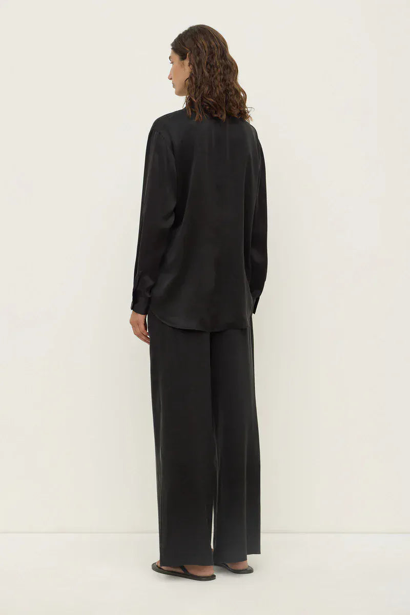 Assembly Label Shirts Pippa Silk Long Sleeve Shirt - Black