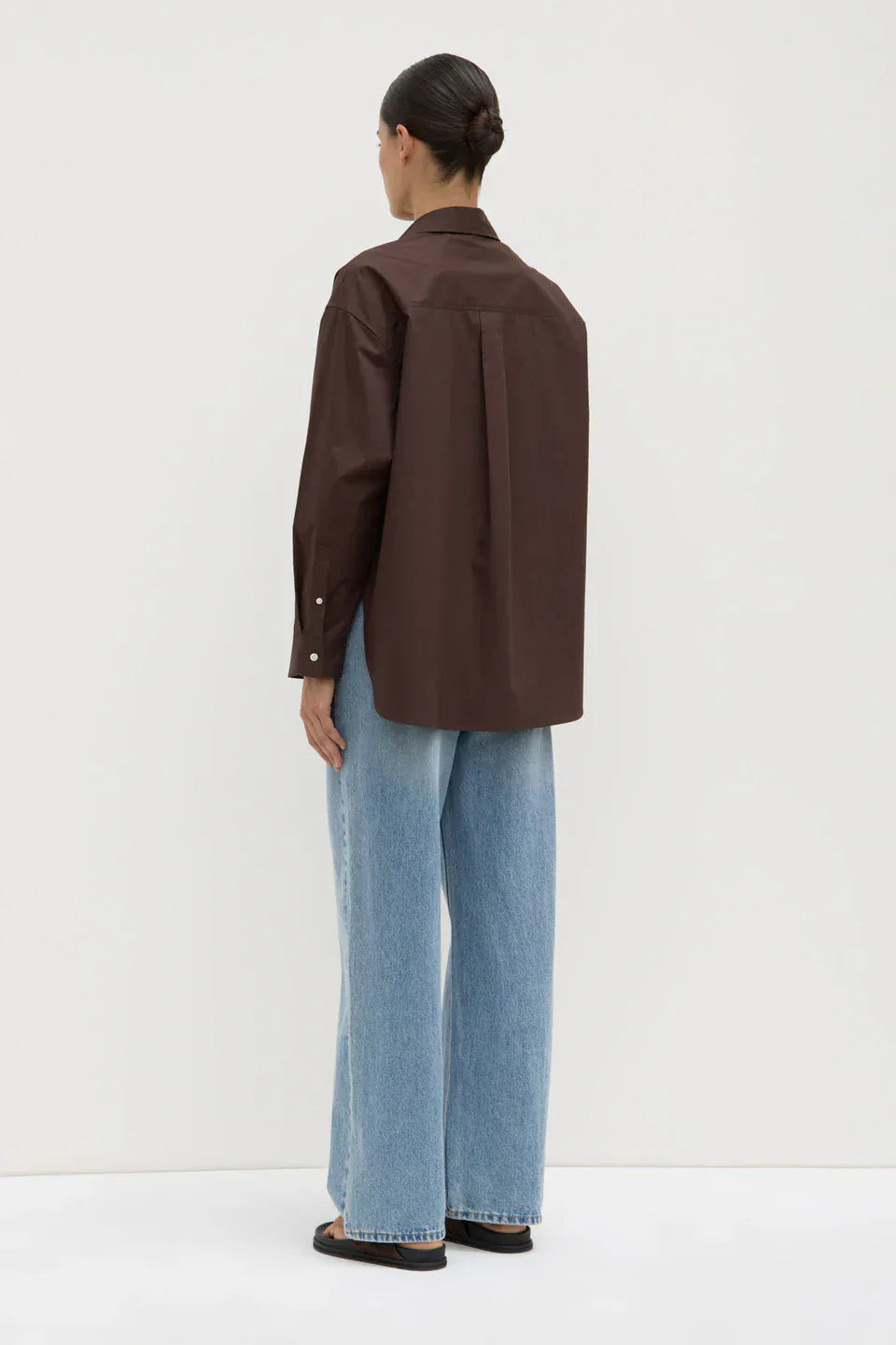 Assembly Label Shirts - Tailored Marigold Poplin Long Sleeve Shirt - Ganache