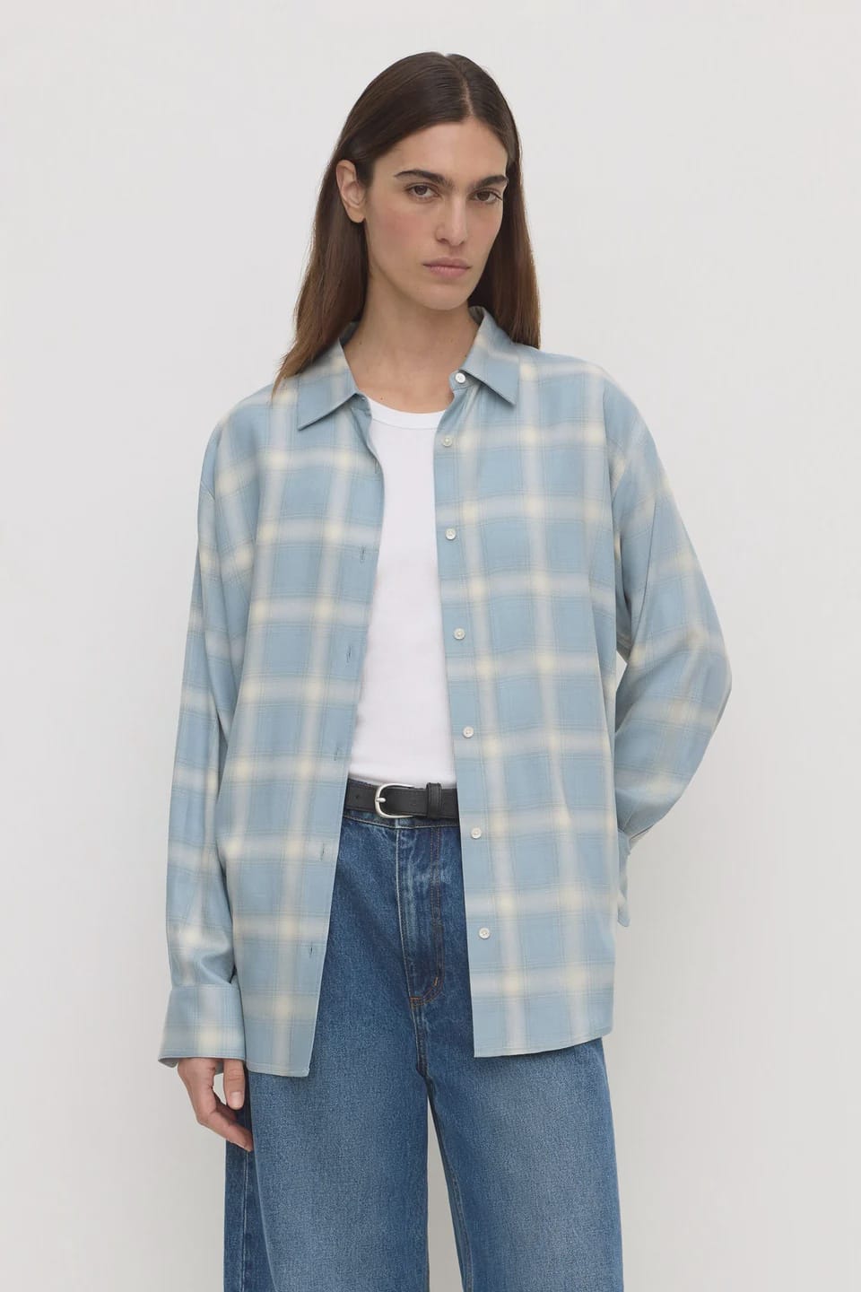 Assembly Label Shirts Womens Luka Japanese Shirt - Steel Blue Check