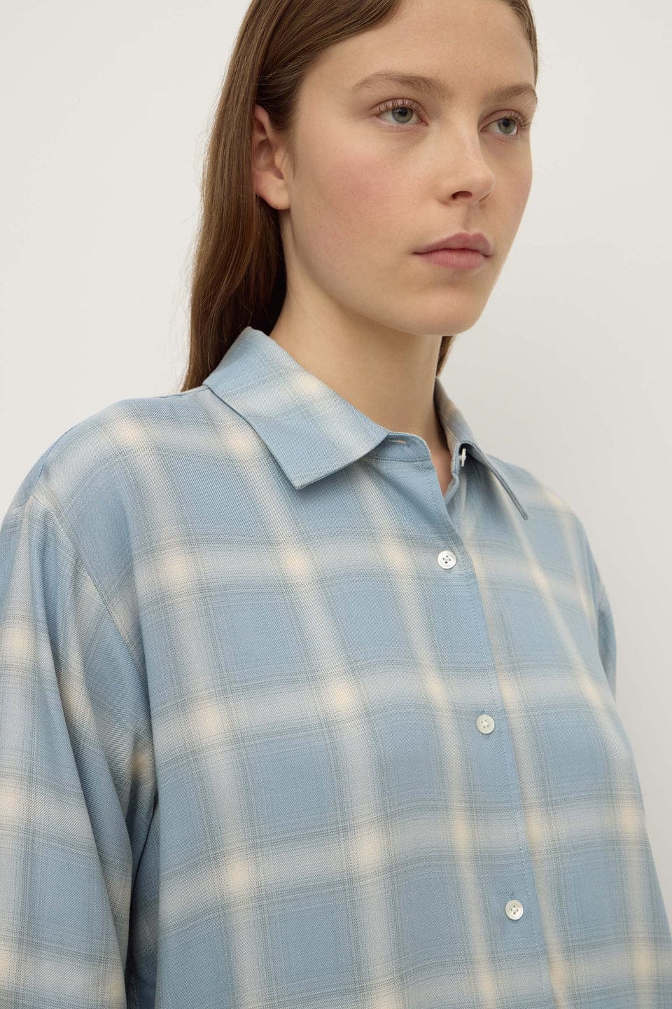 Assembly Label Shirts Womens Luka Japanese Shirt - Steel Blue Check