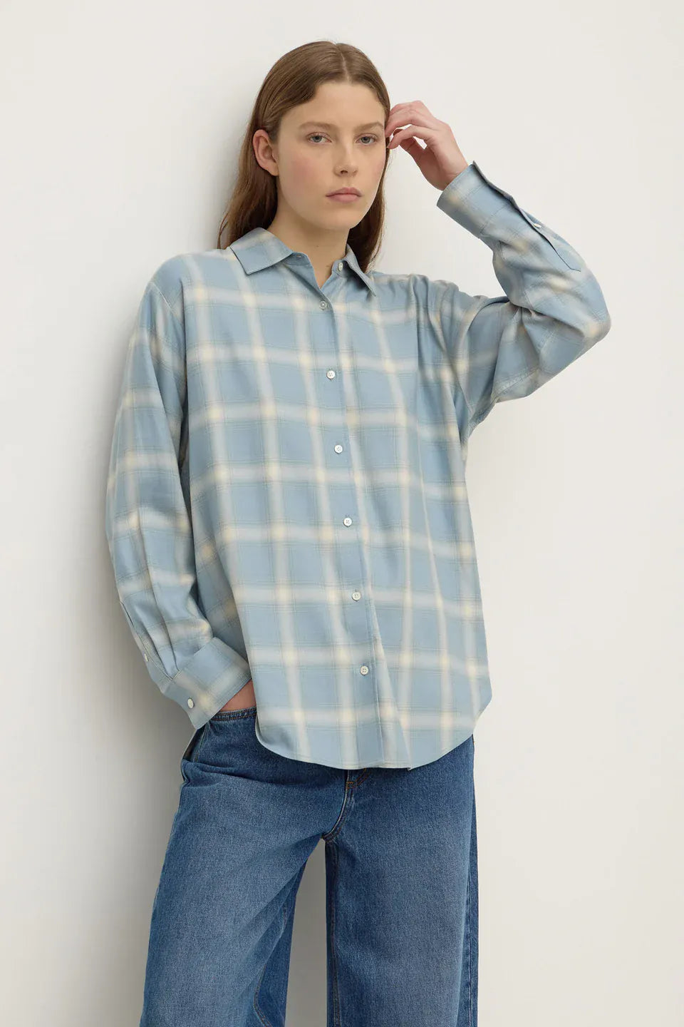 Assembly Label Shirts Womens Luka Japanese Shirt - Steel Blue Check