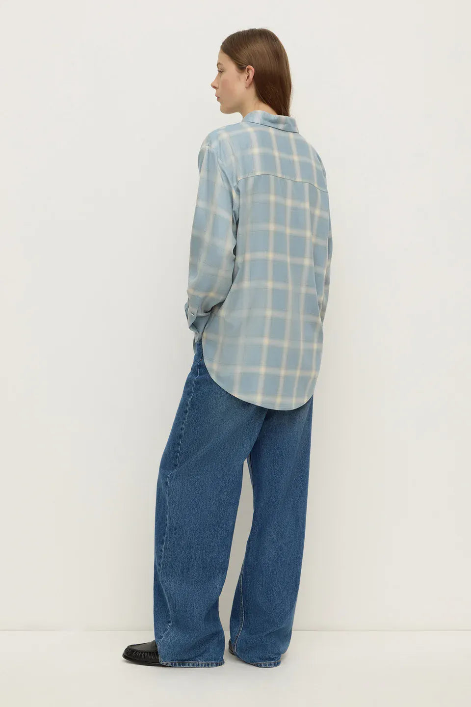 Assembly Label Shirts Womens Luka Japanese Shirt - Steel Blue Check