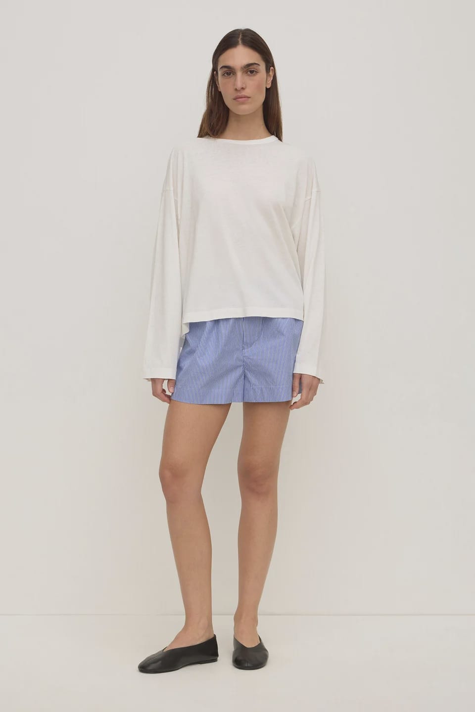 Assembly Label Shorts - Casual Ava Stripe Cotton Poplin Short