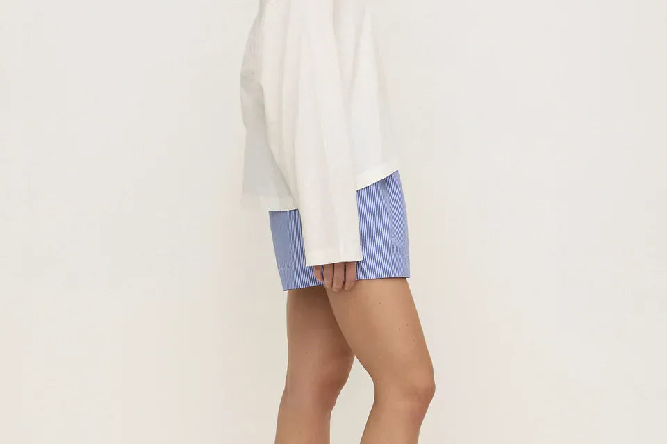 Assembly Label Shorts - Casual Ava Stripe Cotton Poplin Short