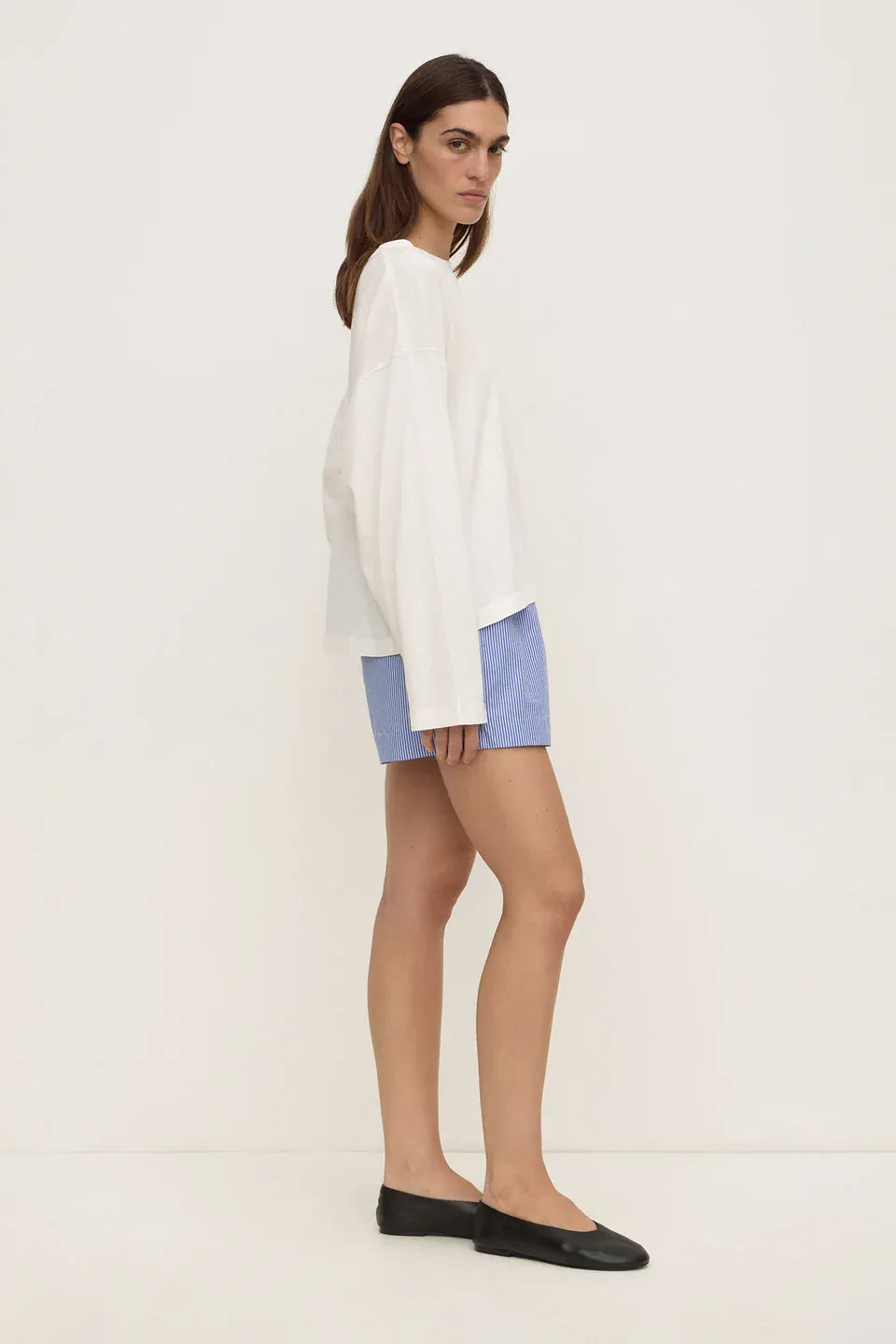 Assembly Label Shorts - Casual Ava Stripe Cotton Poplin Short