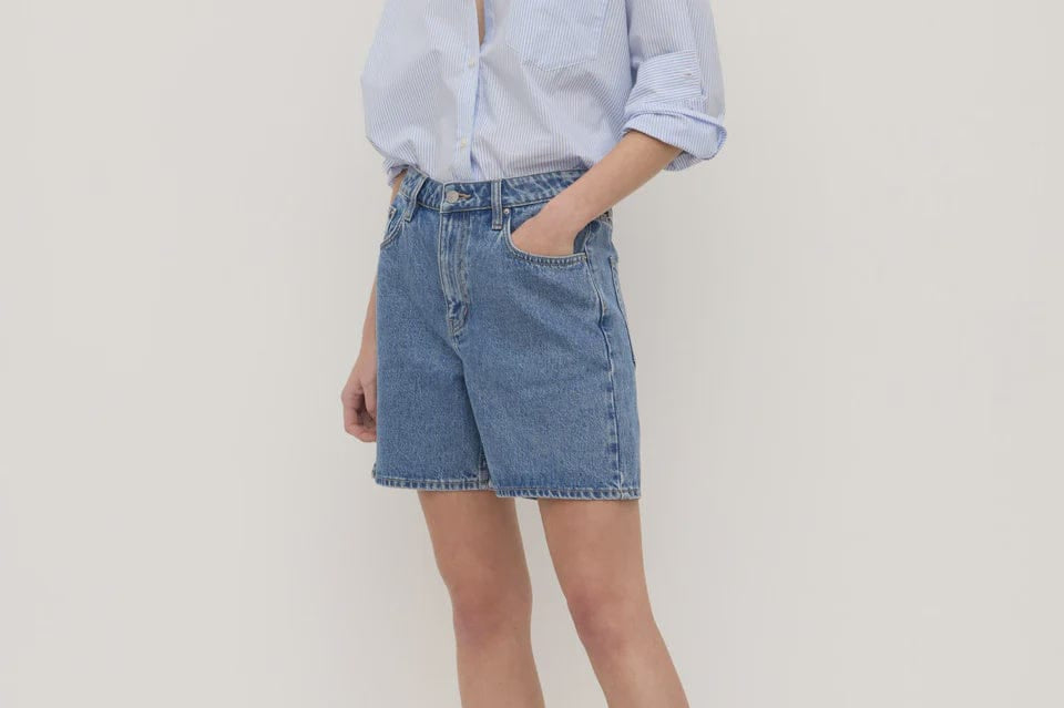 Assembly Label Shorts Mid Rise Vintage Denim Short - Dark Stone