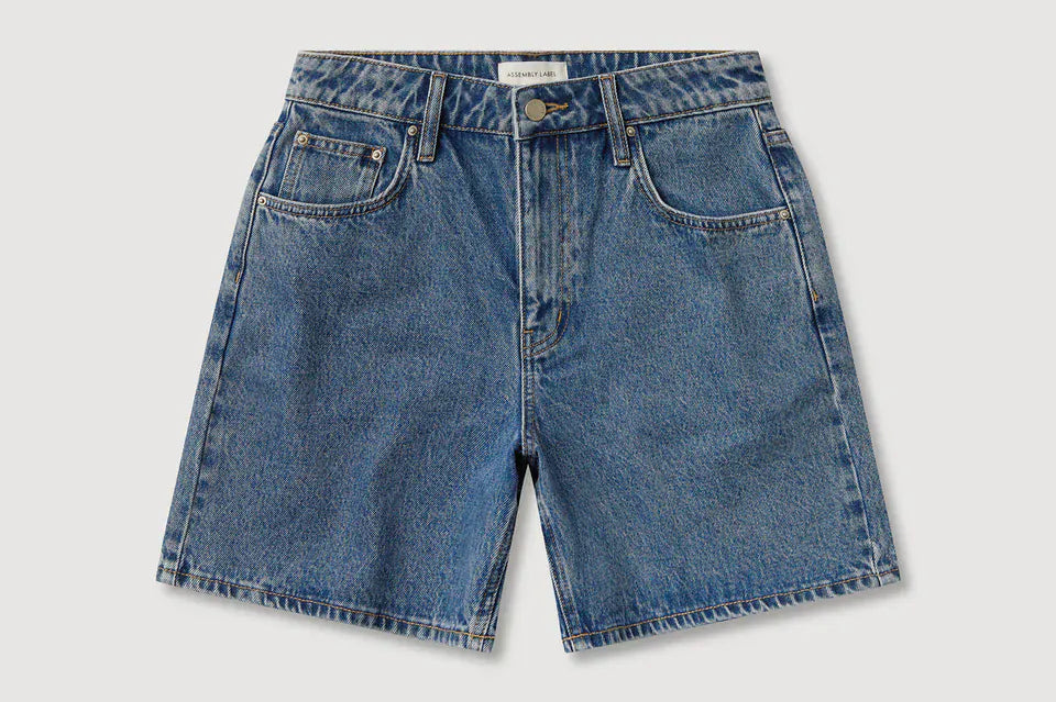 Assembly Label Shorts Mid Rise Vintage Denim Short - Dark Stone