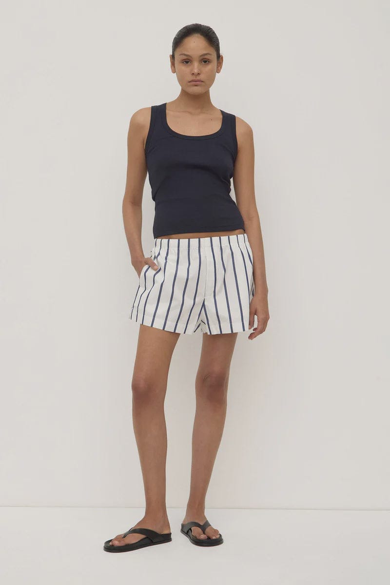 Assembly Label Shorts Nara Stripe Short -  White/True Navy