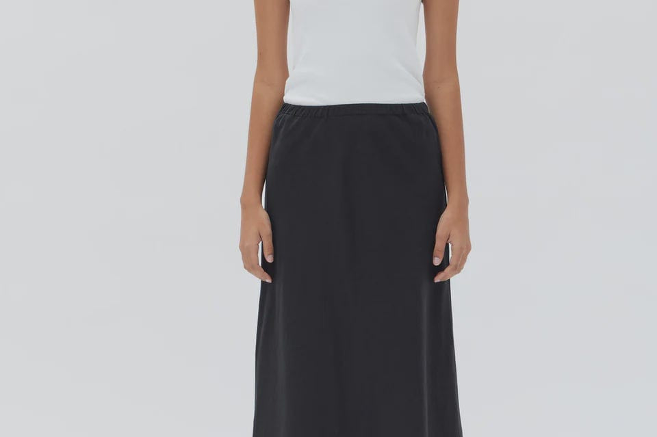 Assembly Label Skirts Assembly Label | Stella Linen Bias Skirt - Black