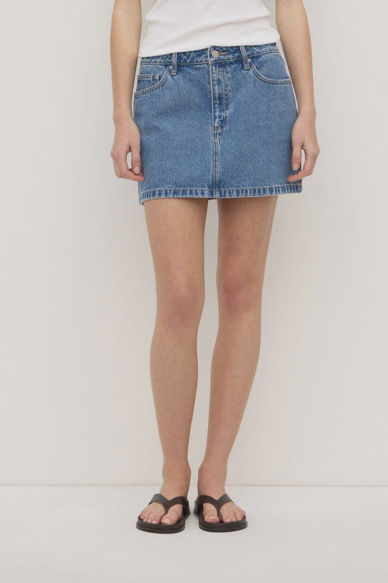 Assembly Label Skirts Callista Denim Mini Skirt - Dark Stone