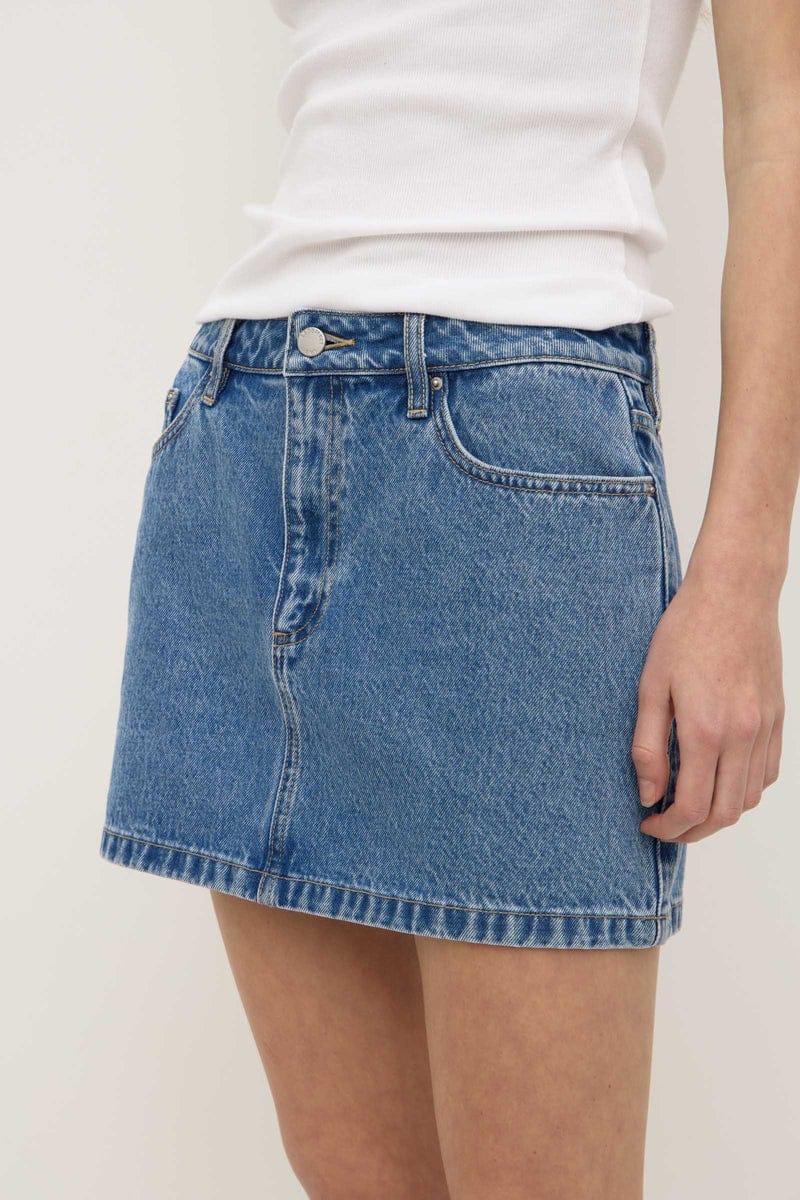 Assembly Label Skirts Callista Denim Mini Skirt - Dark Stone