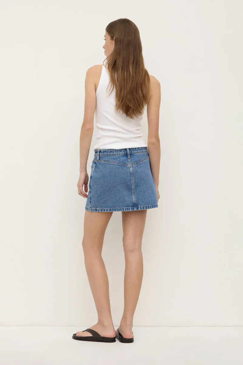 Assembly Label Skirts Callista Denim Mini Skirt - Dark Stone