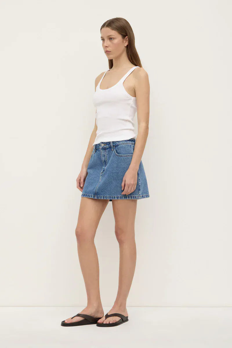 Assembly Label Skirts Callista Denim Mini Skirt - Dark Stone