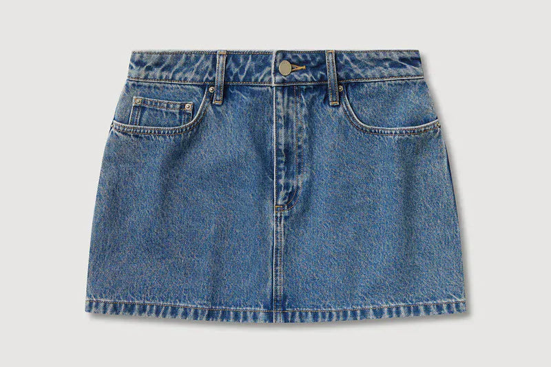 Assembly Label Skirts Callista Denim Mini Skirt - Dark Stone