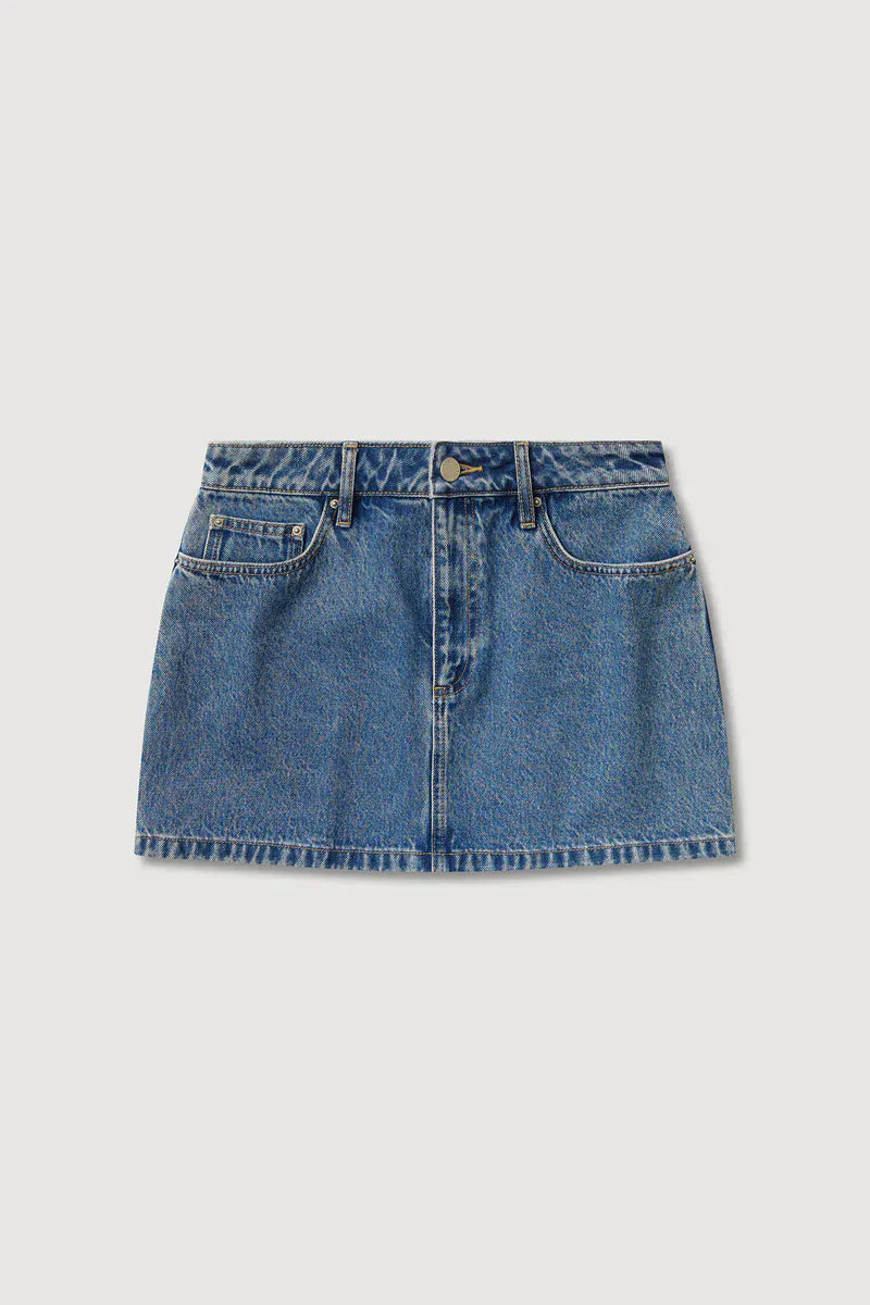 Assembly Label Skirts Callista Denim Mini Skirt - Dark Stone