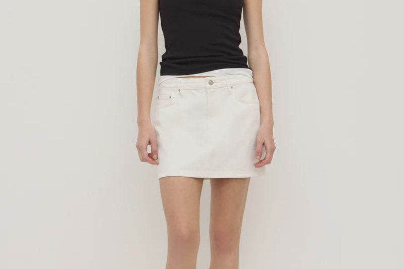 Assembly Label Skirts - Denim Callista Denim Mini Skirt - Vintage White