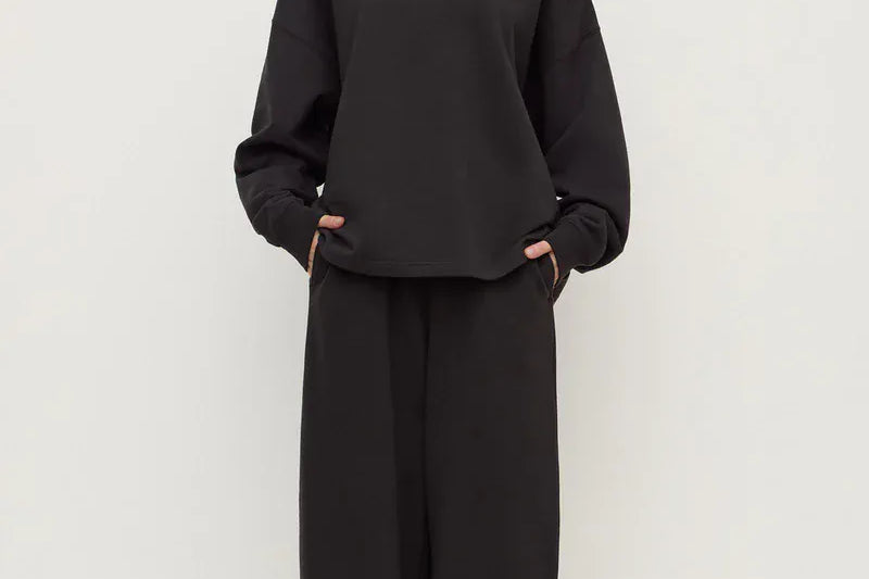 Assembly Label Sweaters Brushed CottonLounge Sweater - Washed Black