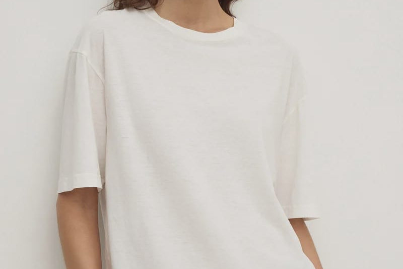 Assembly Label Tees Kira Cotton Hemp Tee - Antique White